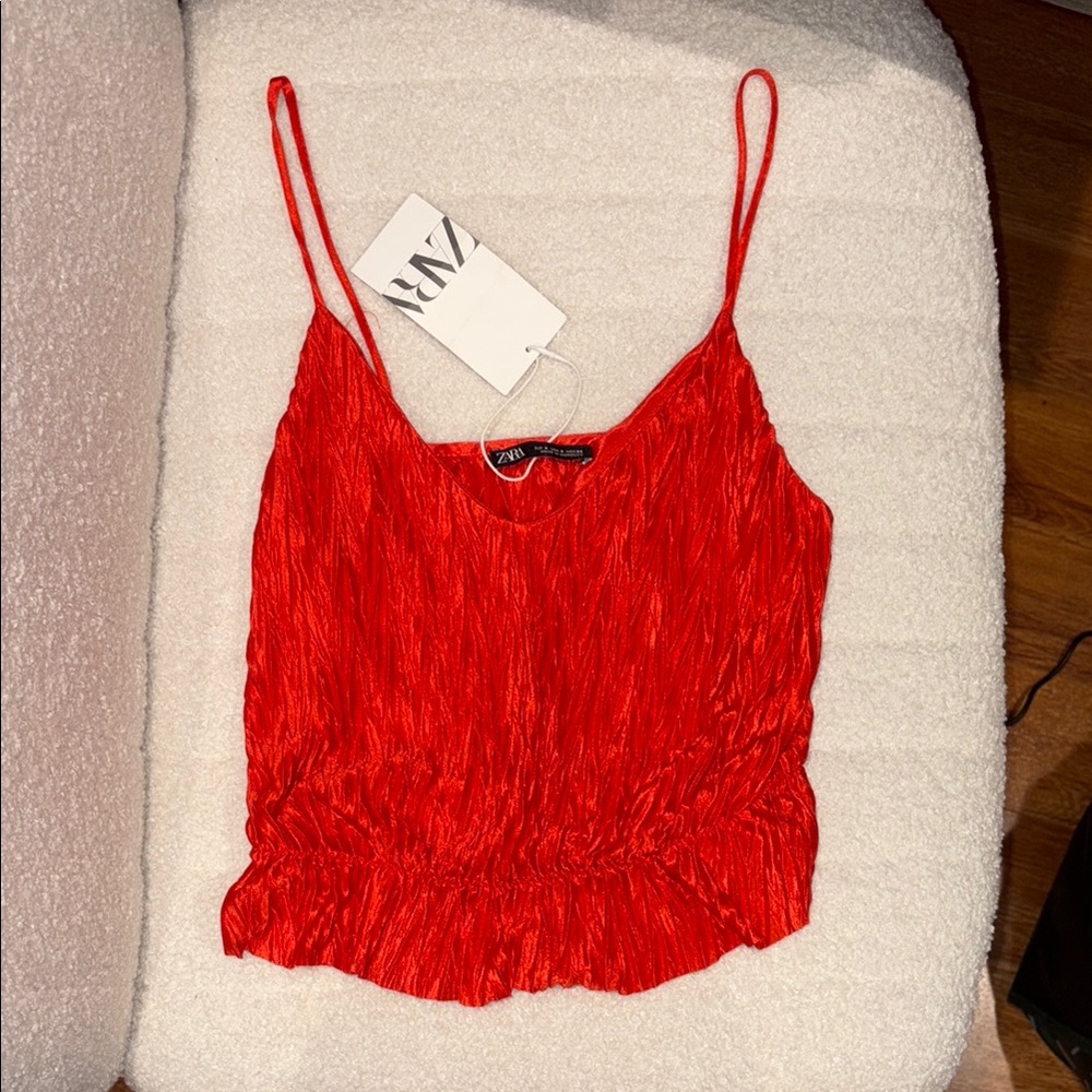 Zara Vibrant Red Camisole Top